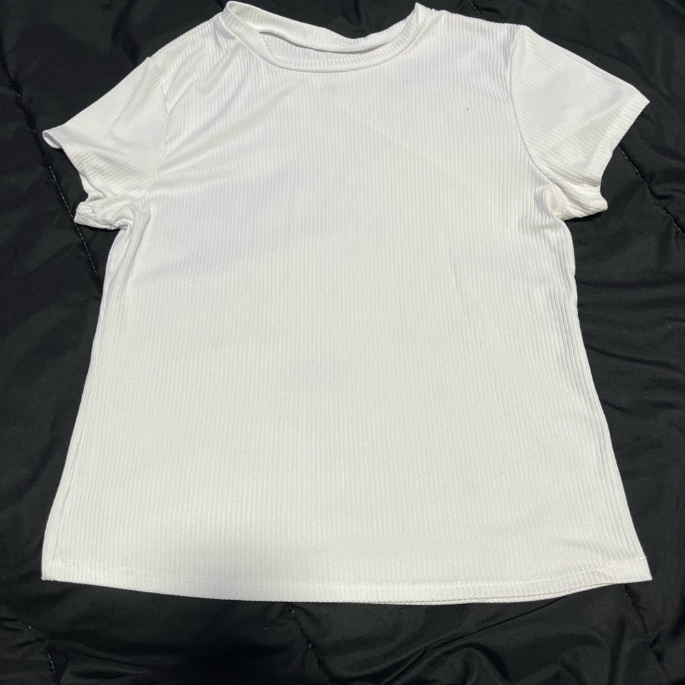 White polyester shirt